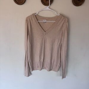a new day Women's Beige V-Neck Sweater size XL